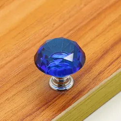 Boutons de meubles élégants - forme de diamant en verre