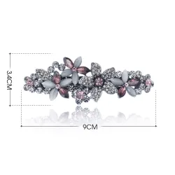 Barrette élégante - épingle à cheveux - avec fleurs en cristal