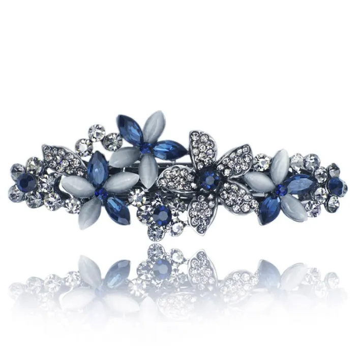 Barrette élégante - épingle à cheveux - avec fleurs en cristal