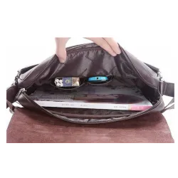 Vintage leren schouder/crossbody tas - 19*21*7cmTassen