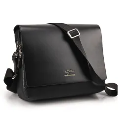 Vintage schouder / crossbody leren tas - breed - 34 * 24 * 8cmTassen