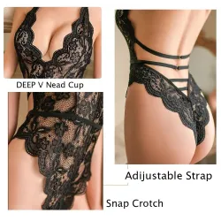 Bodysuit van transparant kant - sexy lingerieLingerie