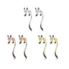 Elegant drop earrings - little fox - black enamel - silver - gold - rose golEarrings