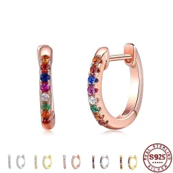 Elegante kleine oorringen - met zirkonia - 925 sterling zilverOorbellen