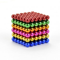 Billes magnétiques en néodyme - couleurs mélangées - 5mm - 216 pièces