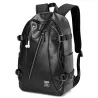 Sac à dos en cuir à la mode - sac pour ordinateur portable 15,6 pouces - trou pour écouteurs - étanche