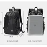 Sac à dos en cuir à la mode - sac pour ordinateur portable 15,6 pouces - trou pour écouteurs - étanche