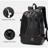 Sac à dos en cuir à la mode - sac pour ordinateur portable 15,6 pouces - trou pour écouteurs - étanche