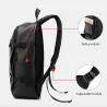 Sac à dos en cuir à la mode - sac pour ordinateur portable 15,6 pouces - trou pour écouteurs - étanche