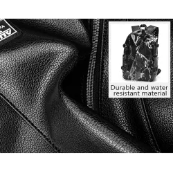 Sac à dos en cuir à la mode - sac pour ordinateur portable 15,6 pouces - trou pour écouteurs - étanche