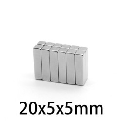 N35 - neodymium magneet - sterk blok - 20 mm * 5 mm * 5 mm - 5 - 100 stuksN35