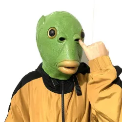 Grappig volgelaatsmasker - groene vissenkop - Halloween - festivalsMaskers