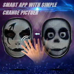 Masque changeant de visage - LED couleur - contrôle APP intelligent - lumineux - Halloween - festivals