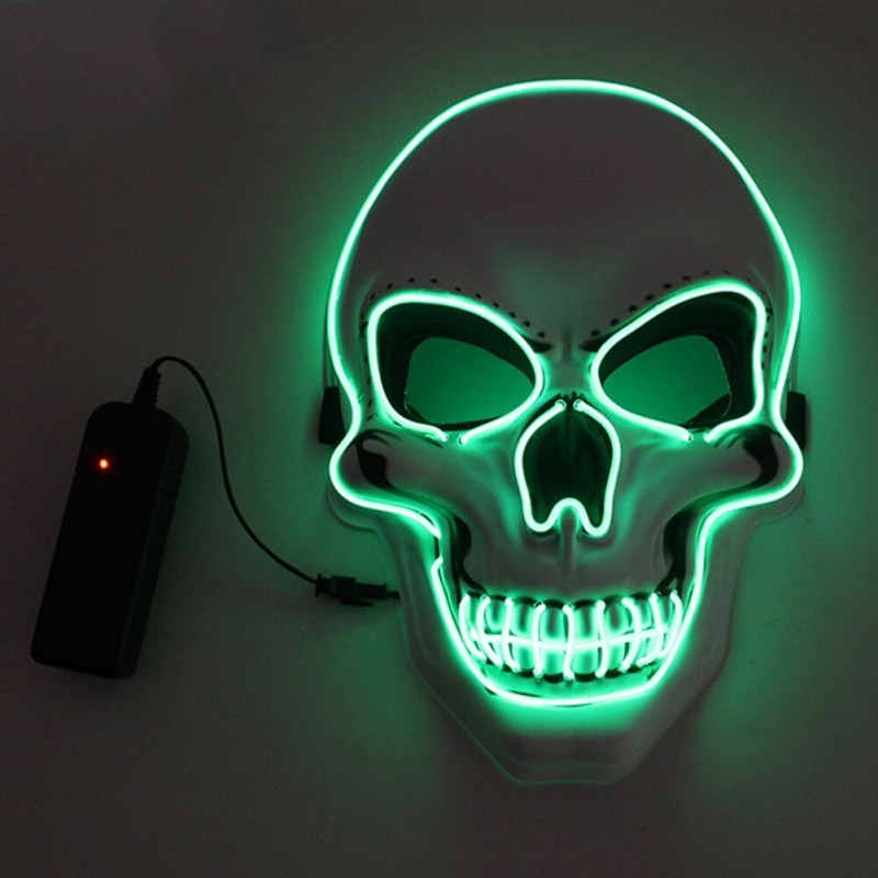 LED gezichtsmasker - gloeiende schedel - Halloween - festivalsMaskers