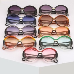 Lunettes de soleil rondes à la mode - surdimensionnées - verres colorés vintage - UV400