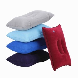 Oreiller gonflable en nylon - portable - coussin de couchage - pour camping / voyage / plage - 34 * 22 cm