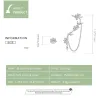 Oorbellen met bloemen - asymmetrisch - met ketting / kristallen - 925 sterling zilverOorbellen