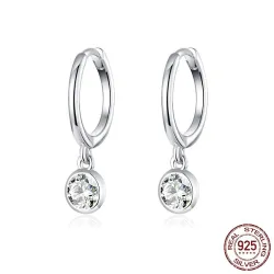 Elegante ronde oorbellen - met zirkonia - 925 sterling zilverOorbellen