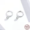 Elegant round earrings - with zirconia - 925 sterling silverEarrings