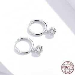 Elegante ronde oorbellen - met zirkonia - 925 sterling zilverOorbellen