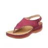Leren zomersandalen - met bandje - platte sleehak zoolSandalen