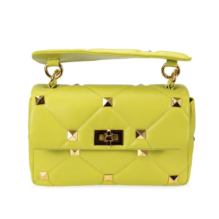 Luxe tas - met klinknagels / kettingriem / handvat - echt leerHandtassen