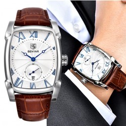 BENYAR - montre à quartz de luxe - étanche - bracelet en cuir