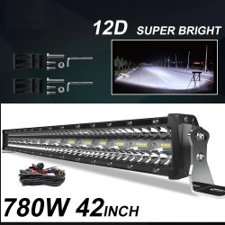 Barre lumineuse LED - 3 rangées - faisceau combo - étanche - pour voiture / tracteur / 4WD / camion / SUV / ATV - 12V - 24V