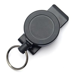 Porte-clés rétractable en métal - clip - porte-badge - avec fil d'acier