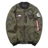 Bomber - pilotenjack - korte windbreaker - dubbelzijdig - met patches / rits - slim typeJassen