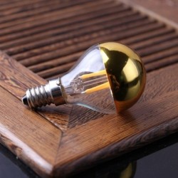 Ampoule LED - G45 bulle miroir doré - dimmable - blanc chaud - 4W - E12 - E14 - 10 pièces