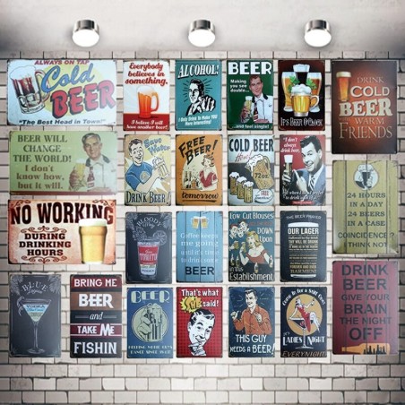 Vintage poster - metal wall sign - cocktail - drink - beer