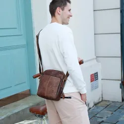 Petit sac à bandoulière élégant - cuir véritable