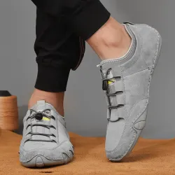 Baskets en daim élégantes - mocassins à enfiler