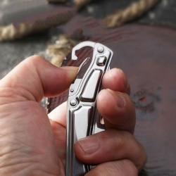 Mini couteau pliable - avec mousqueton - acier inoxydable