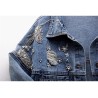 Veste en jean courte vintage - avec diamants / trous