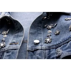 Vintage short denim jacket - with diamonds / holesJackets