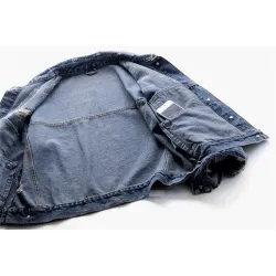 Veste en jean courte vintage - avec diamants / trous