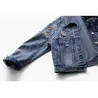 Veste en jean courte vintage - avec diamants / trous