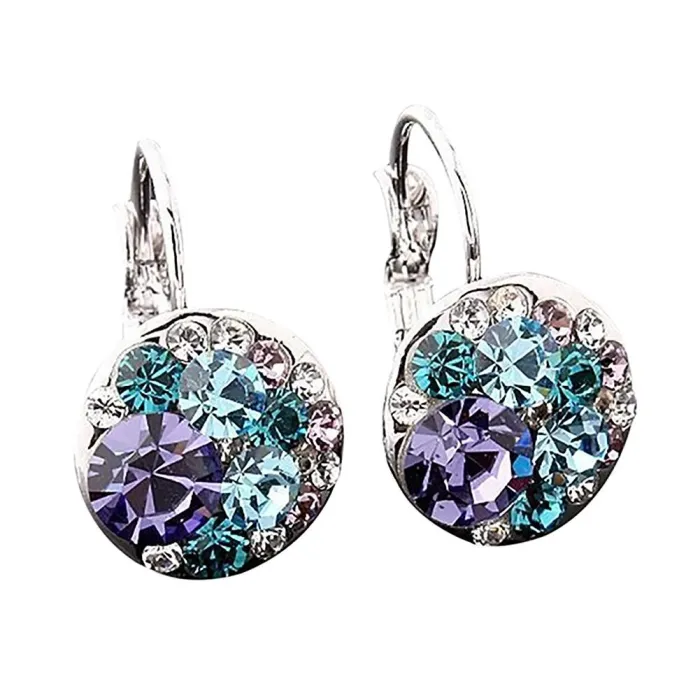 Boucles d'oreilles rondes élégantes - avec zircone cubique