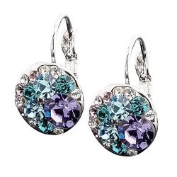 Elegant round earrings - with cubic zirconiaEarrings