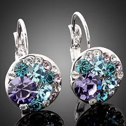 Elegant round earrings - with cubic zirconiaEarrings
