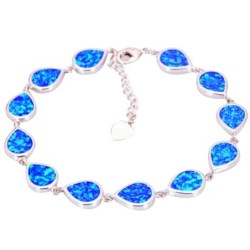 Modieuze armband - met waterdruppelvormige blauwe opaalArmbanden