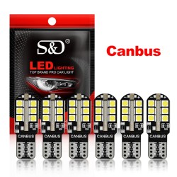 Ampoule LED Canbus - éclairage de voiture - W5W - T10 - 24 SMD - 12V - 6 pièces