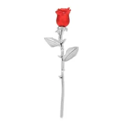 Broche élégante - rose rouge & bleue