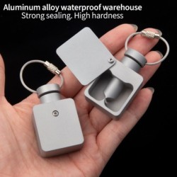 Pills storage box - separator - pills cutter - waterproof container - with key ring - aluminum alloyKeyrings