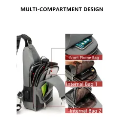 Luxe borst-/schoudertas - rugzak - USB-oplaadpoort - waterdicht - unisexRugzakken