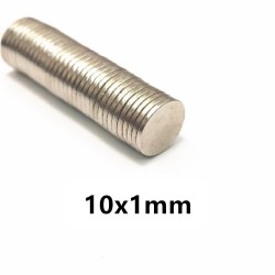 N42 - aimant néodyme - disque rond puissant - 10mm x 1mm - 10 - 500 pièces