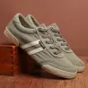 Klassieke herenschoenen - platte canvas sneakers - ronde neus - vetersSchoenen