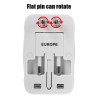 Alimentation universelle - Adaptateur de voyage - avec 2 ports USB - Convertisseur de prise AU US UK EU